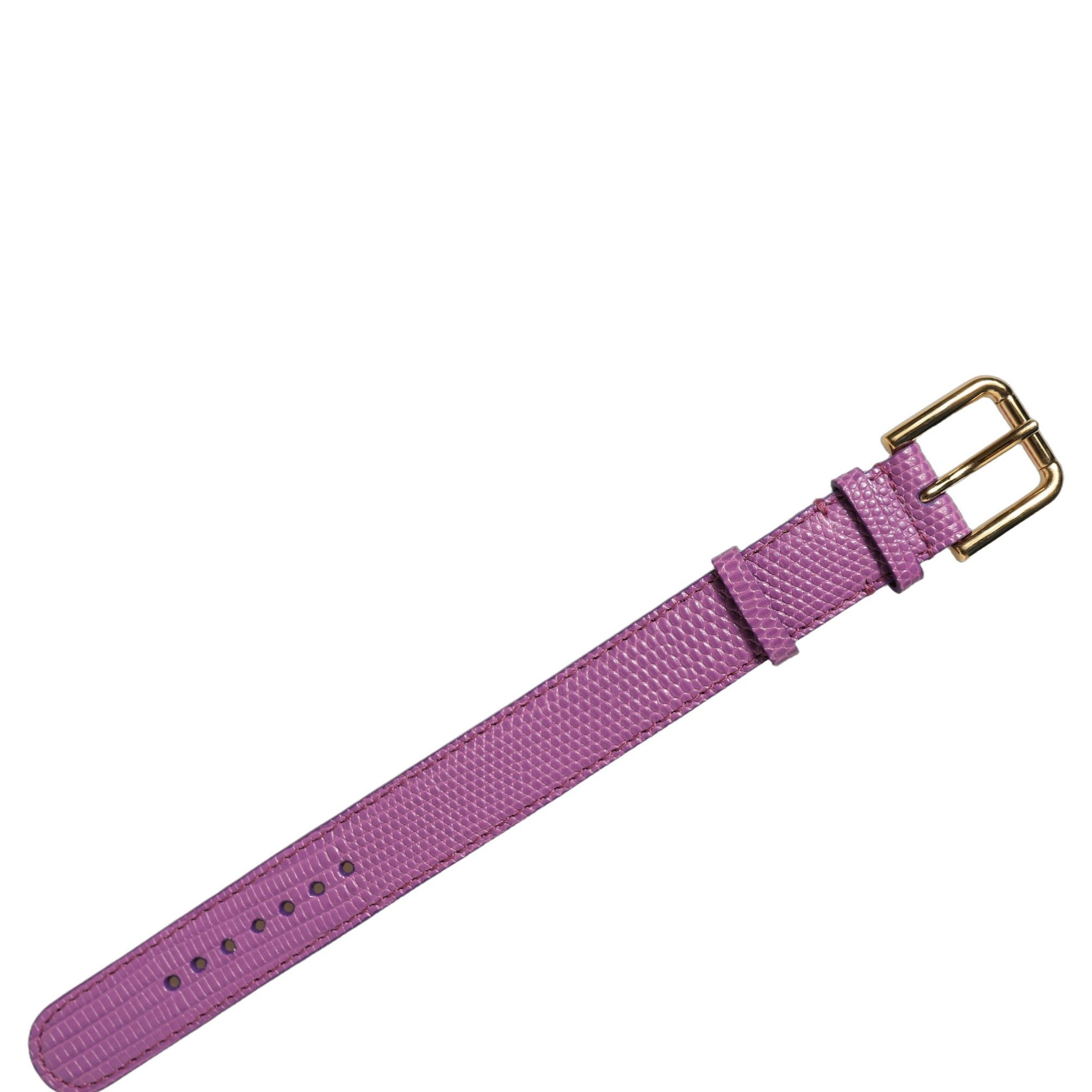 Dolce & Gabbana Purple Textured Leather Gold Buckle Belt Strap Bracelet Dolce & Gabbana