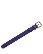 Violet Textured Leather Gold Buckle Belt Strap Bracelet