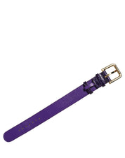 Violet Embossed Leather Gold Buckle Belt Strap Bracelet