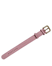 Pink Embossed Leather Gold Buckle Belt Strap Bracelet