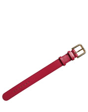 Red Calfskin Leather Gold Buckle Belt Strap Bracelet