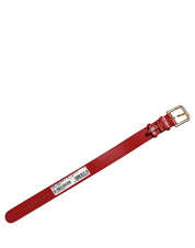 Red Calfskin Leather Gold Buckle Belt Strap Bracelet