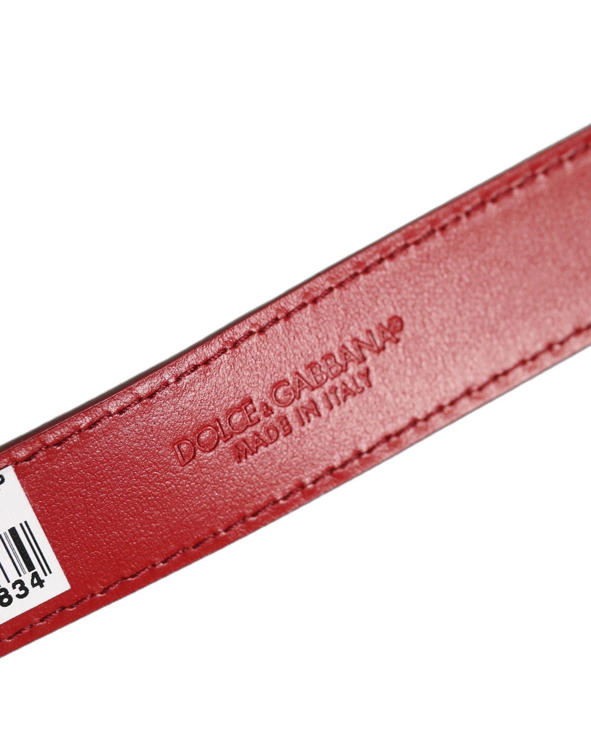 Red Calfskin Leather Gold Buckle Belt Strap Bracelet