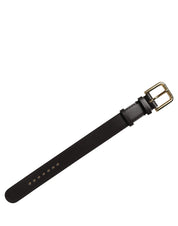 Black Calfskin Leather Gold Buckle Belt Strap Bracelet