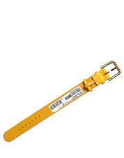 Yellow Textured Leather Gold Buckle Belt Strap Bracelet