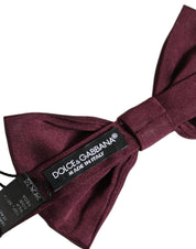 Men Maroon 100% Silk Adjustable Neck Papillon Bow Tie
