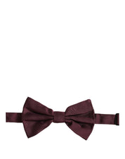 Men Maroon 100% Silk Adjustable Neck Papillon Bow Tie