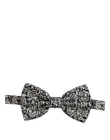 Tie Black White Paisley Silk Adjustable Neck Papillon Bow