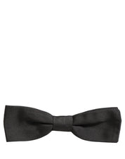 Men Black 100% Cotton Adjustable Neck Papillon Bow Tie