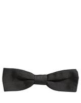 Men Black 100% Cotton Adjustable Neck Papillon Bow Tie