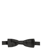 Men Black 100% Cotton Adjustable Neck Papillon Bow Tie