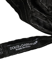 Men Black Pinstripe Silk Adjustable Neck Papillon Bow Tie