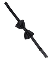 Men Black 100% Silk Adjustable Neck Papillon Bow Tie