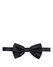 Men Black 100% Silk Adjustable Neck Papillon Bow Tie