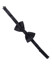 Men Dark Blue Silk Adjustable Neck Papillon Bow Tie