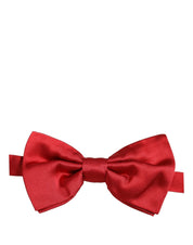 Men Red 100% Silk Adjustable Neck Papillon Bow Tie