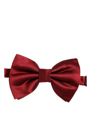 Men Red 100% Silk Adjustable Neck Papillon Bow Tie