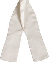 Men White 100% Silk Adjustable Neck Papillon Bow Tie