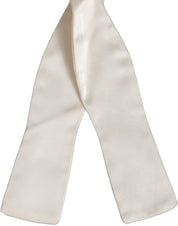 Men White 100% Silk Adjustable Neck Papillon Bow Tie