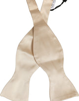 Men Beige 100% Silk Adjustable Neck Papillon Bow Tie