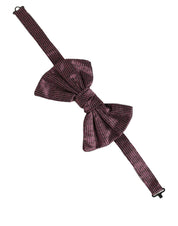 Men Maroon 100% Silk Adjustable Neck Papillon Bow Tie