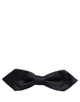 Men Dark Blue 100% Silk Adjustable Neck Papillon Bow Tie