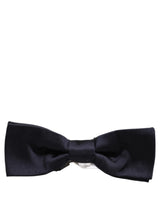 Men Dark Blue 100% Silk Adjustable Neck Papillon Bow Tie