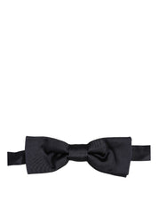 Men Dark Blue 100% Silk Adjustable Neck Papillon Bow Tie