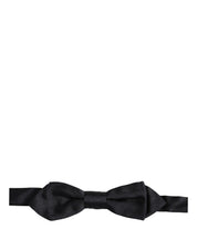 Men Black 100% Silk Adjustable Neck Papillon Bow Tie