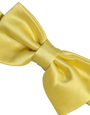 Men Yellow 100% Silk Adjustable Neck Papillon Bow Tie