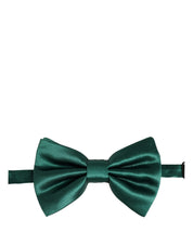 Men Green 100% Silk Adjustable Neck Papillon Bow Tie