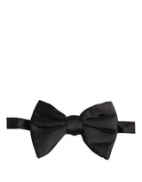 Men Black 100% Silk Adjustable Neck Papillon Bow Tie