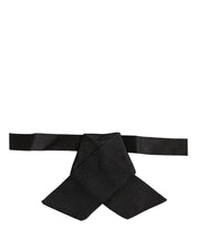 Men Black 100% SIlk Adjustable Neck Papillon Bow Tie
