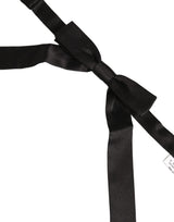 Men Black 100% SIlk Adjustable Neck Papillon Bow Tie