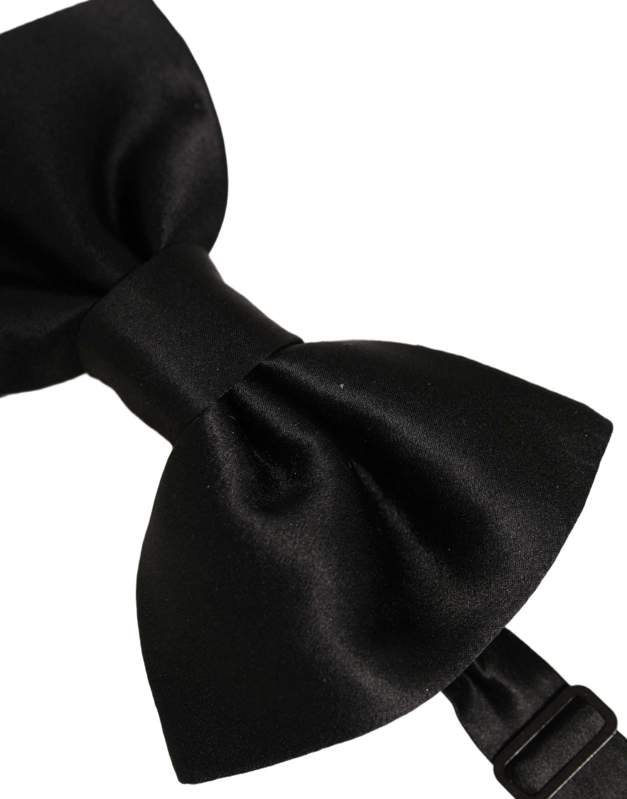 Men Black 100% Silk Adjustable Neck Papillon Bow Tie