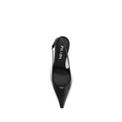 Prada Black Calf Leather Bos Taurus High Heel Pumps