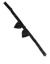Men Black 100% SIlk Adjustable Neck Papillon Bow Tie