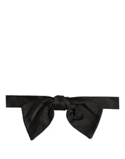 Men Black 100% SIlk Adjustable Neck Papillon Bow Tie