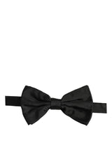 Men Black 100% Silk Adjustable Neck Papillon Bow Tie