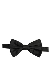 Men Black 100% Silk Adjustable Neck Papillon Bow Tie