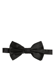 Men Black 100% Silk Adjustable Neck Papillon Bow Tie