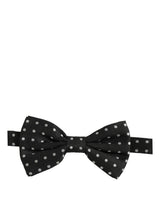Black White Polka Dot Adjustable Neck Papillon Bow Tie