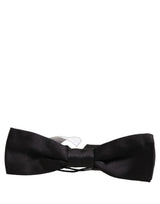 Men Black 100% Silk Adjustable Neck Papillon Bow Tie