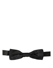 Men Black 100% Silk Adjustable Neck Papillon Bow Tie