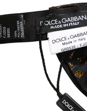 Black Gold Speckle Pattern Adjustable Neck Papillon Bow Tie