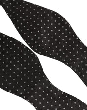 Black White Polka Dot Adjustable Neck Papillon Bow Tie