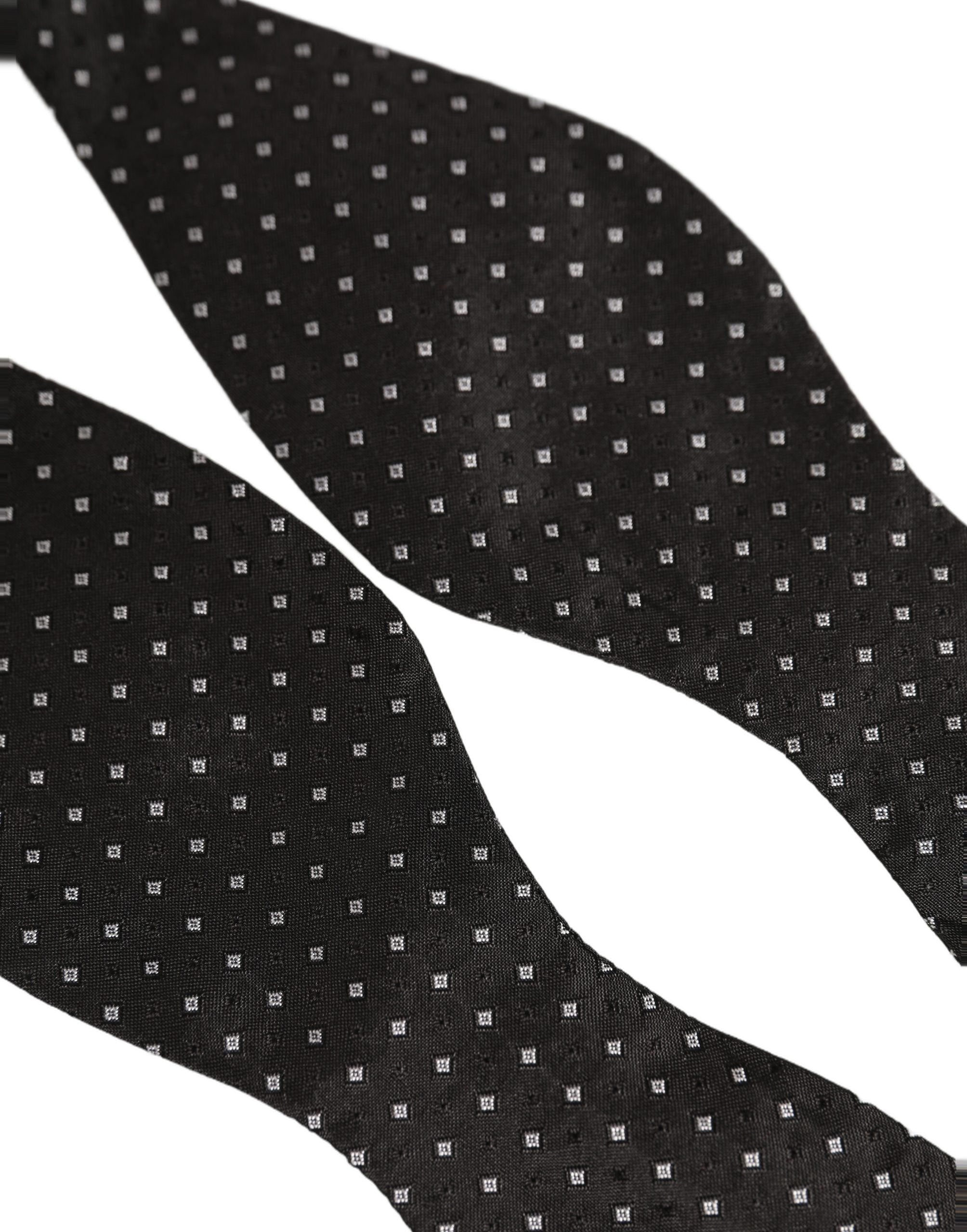 Black White Polka Dot Adjustable Neck Papillon Bow Tie