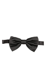 Men Black 100% Silk Adjustable Neck Papillon Bow Tie