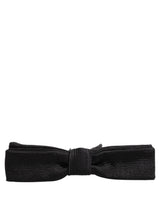 Men Black 100% SIlk Adjustable Neck Papillon Bow Tie