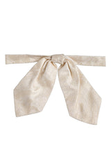 Men Ivory Paisley SIlk Adjustable Neck Papillon Bow Tie